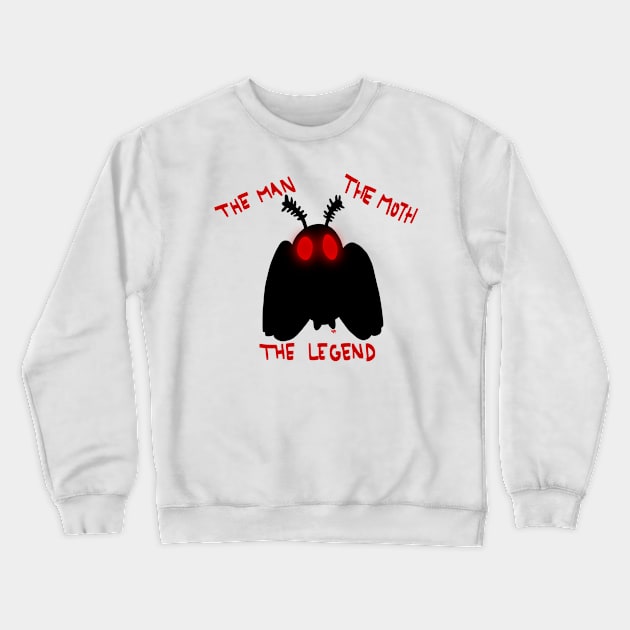 The Man, the Moth, the Legend Crewneck Sweatshirt by Vanta Arts